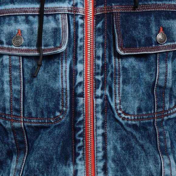 Diesel denim jacket orange zipper UNISEX - Picture 11 of 15